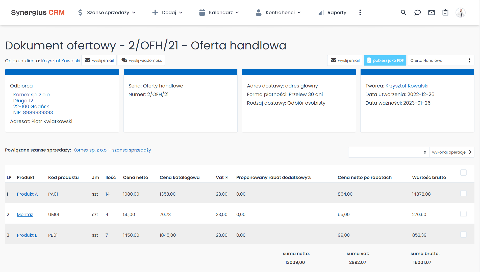 Polski CRM z ofertowaniem.