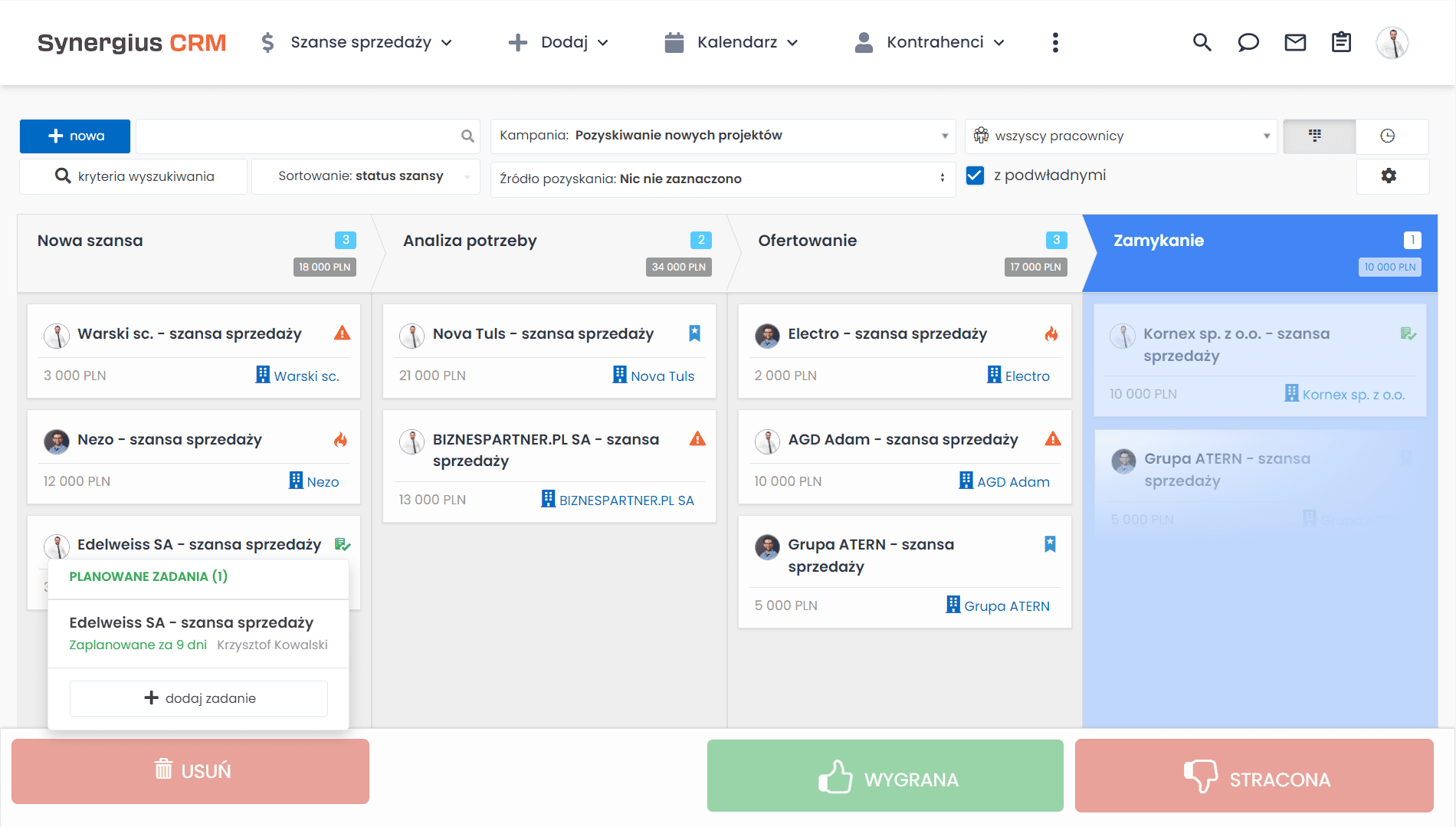 Zarządzanie szansami sprzedaży w najlepszym CRM.