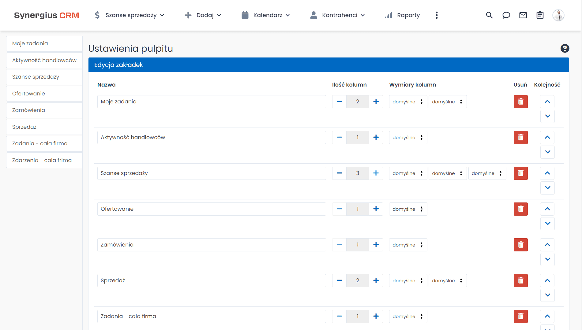 Dopasowanie pulpitu pracy do potrzeb kierownika i pracownika konfiguracja systemu CRM