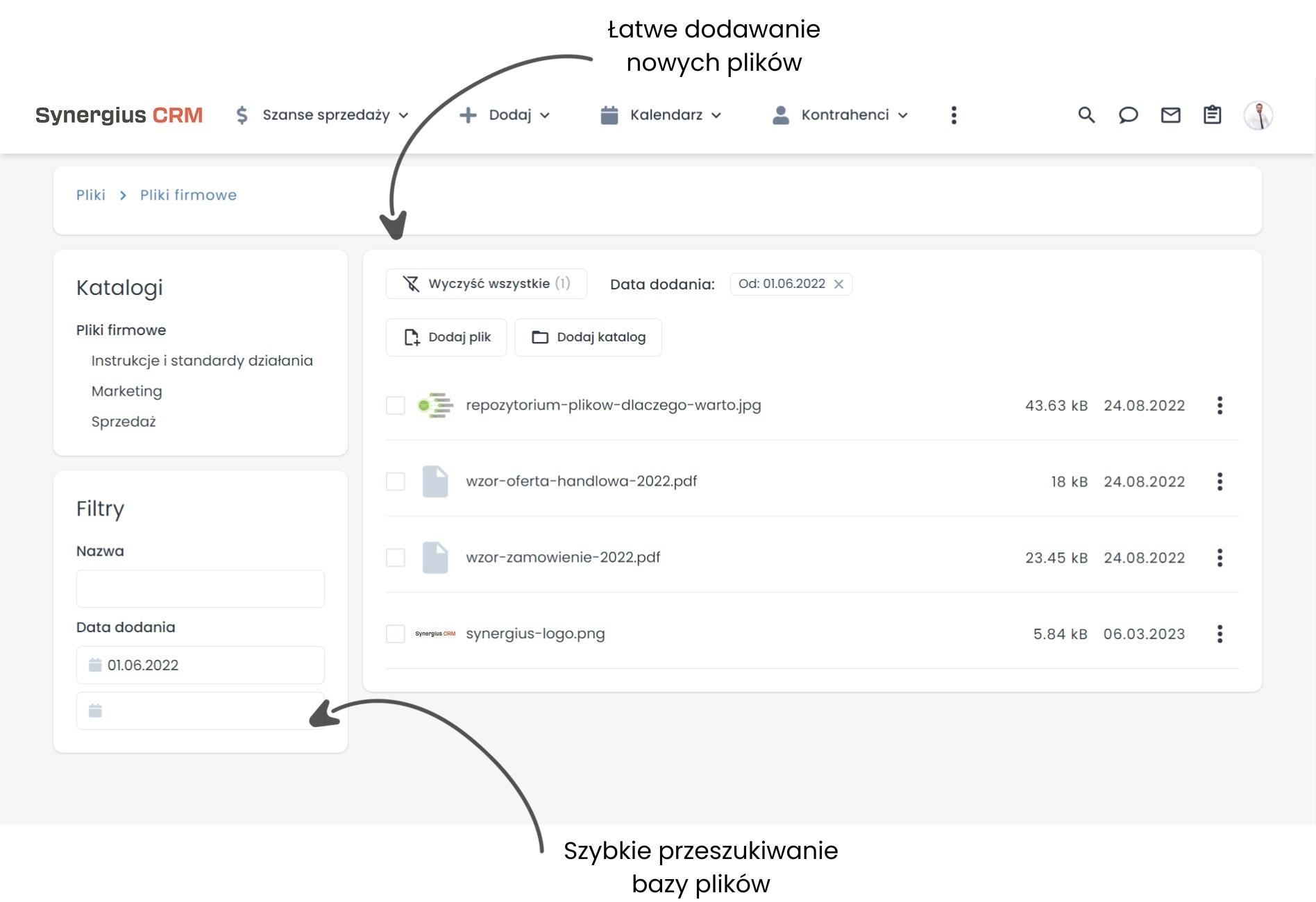 System CRM - komunikator i repozytorium - uporządkowana komunikacja wewnętrzna