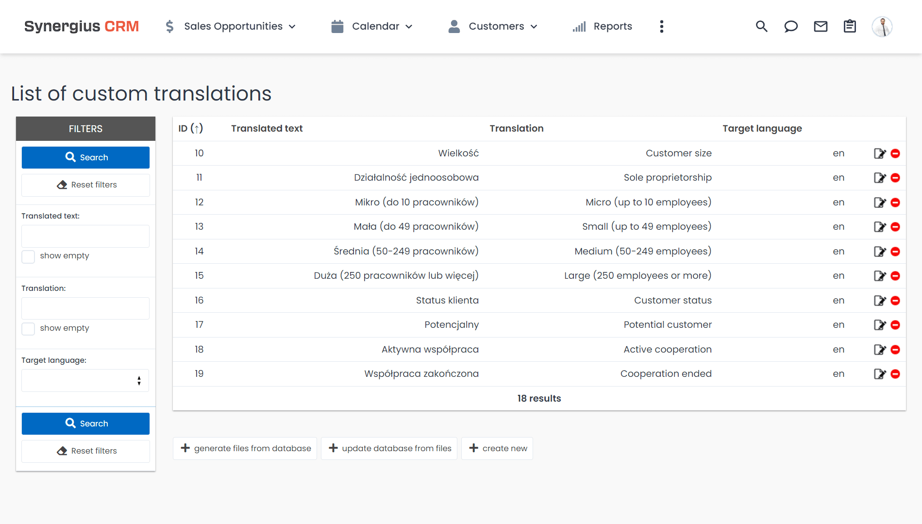 Definiowanie języków w CRM