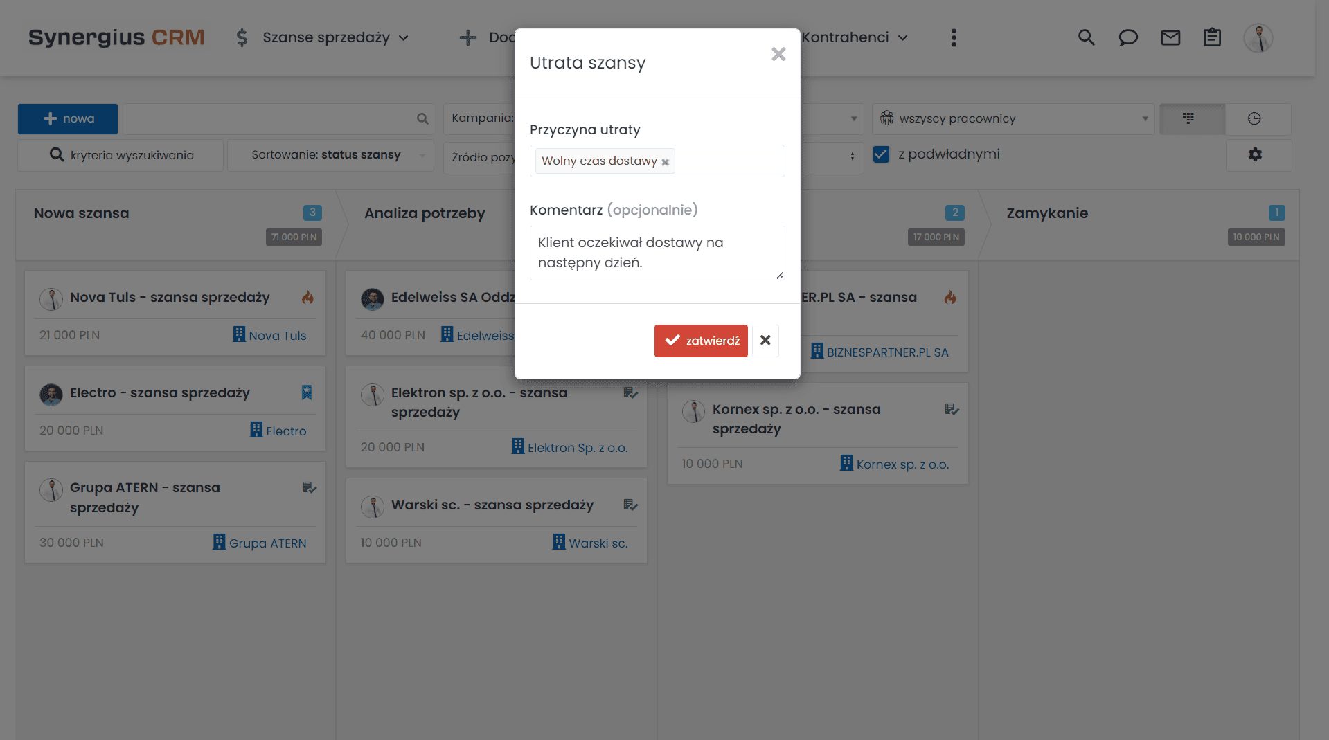 CRM wspiera sprzedaż projektową - strata szansy.