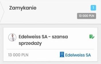 Zamykanie szansy w widoku kanban programu CRM